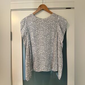 Club Monaco Fitted Blouse with Puff Sleeves